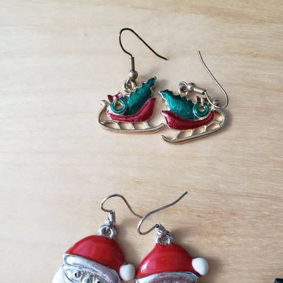 8 Christmas Brooch Pins and 3 Earrings - Picture 9 of 9